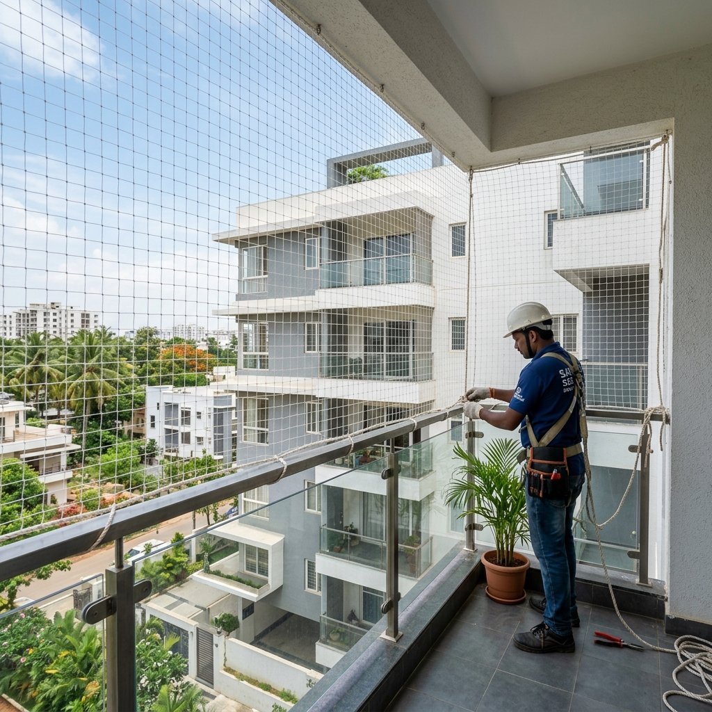 Balcony Safety Net Bengaluru - Varahi Safety Nets